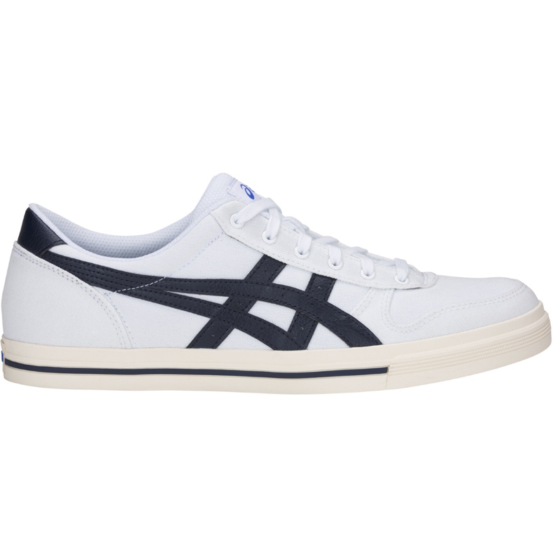 Asics Aaron blanc et bleu marine 1201A008 101 chaussures pour hommes blanche