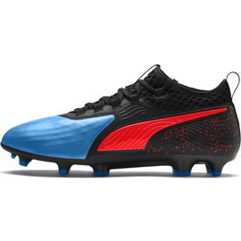 Chaussures de football Puma One 19.2 noir bleu rouge Fg Ag 105484 01 multicolore