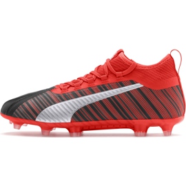 Chaussures de football Puma One 5.2 Fg Ag rouge noir 105618 01 multicolore Chaussures de football Puma One 5.2 Fg Ag rouge noir 105618 01 multicolore