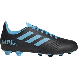 Chaussures de football Adidas Predator 19.4 FxG Junior noir et bleu G25823