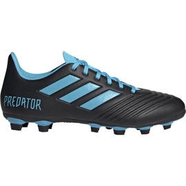 Chaussures de football adidas Predator 19.4 FxG noir et bleu F35598