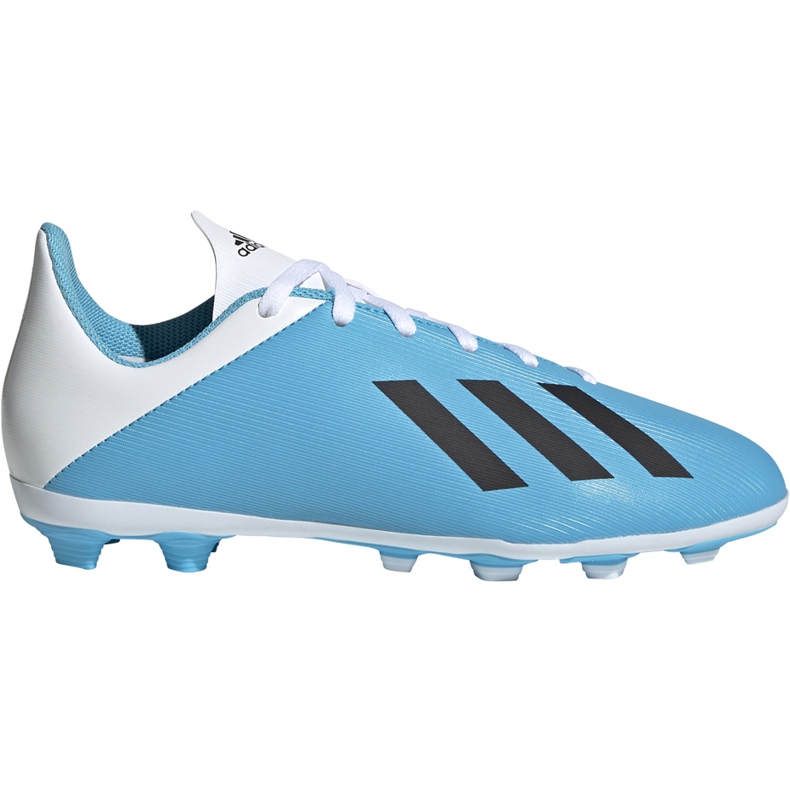 Chaussures de football Adidas X 19.4 FxG Junior bleu et blanc F35361