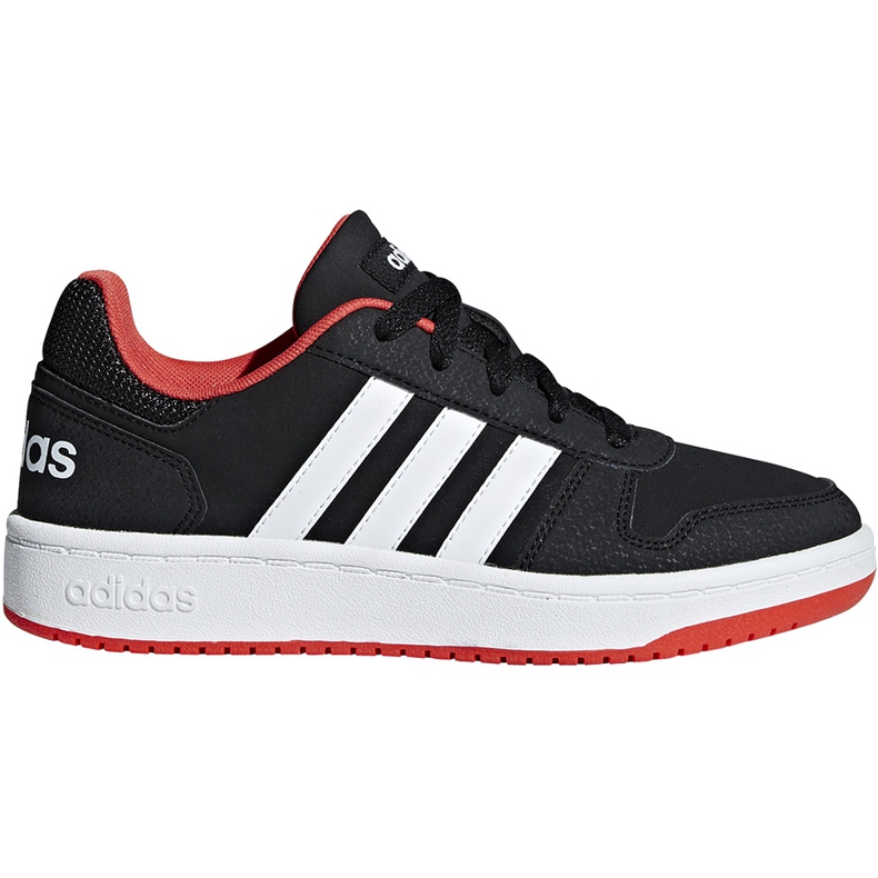 Adidas Hoops 2.0 K chaussures enfants noir-rouge B76067 blanche le noir