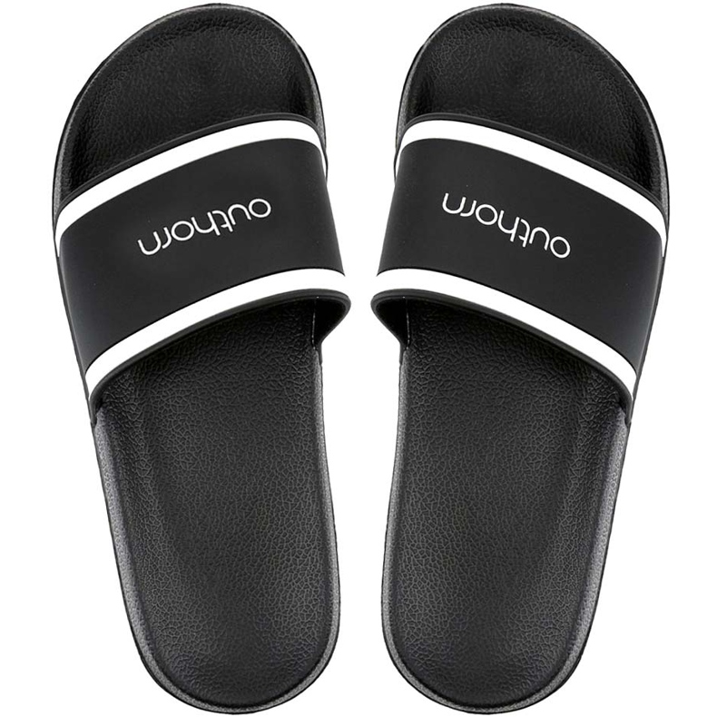 Chaussons pour hommes Outhorn noir et blanc HOL20 KLM601 20S blanche le noir