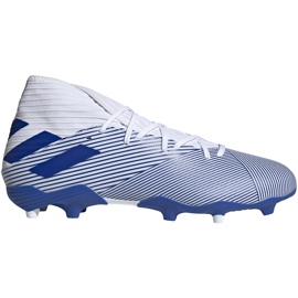 Chaussures de football adidas Nemeziz 19.3 Fg blanc et bleu EG7202 multicolore