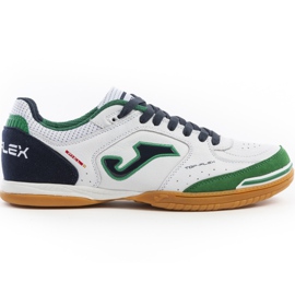 Chaussures de football Joma Top Flex 932 Sala En blanc, vert et bleu marine