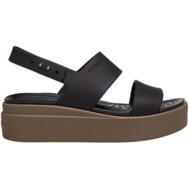 Sandales Crocs pour femmes Brooklyn Low Wedge W marron 206453 07H le noir