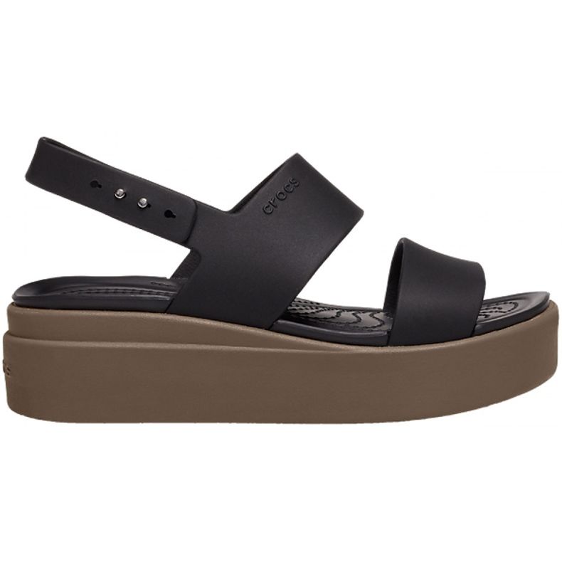Sandales Crocs pour femmes Brooklyn Low Wedge W marron 206453 07H le noir