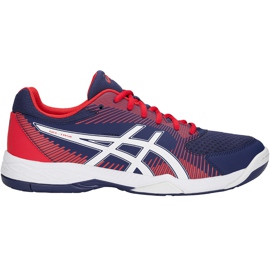 Asics Gel-Task bleu-rouge B704Y 400 chaussures de volley-ball pour hommes bleu marine multicolore bleu marine