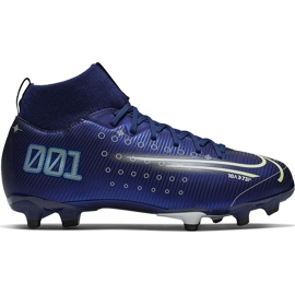 Chaussure de football Nike Mercurial Superfly 7 Academy Mds FG / MG Junior BQ5409 401 bleu marine bleu marine