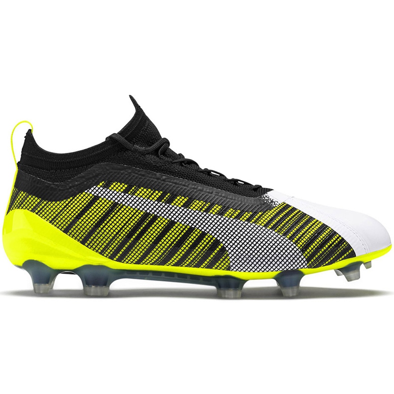 Chaussures de football Puma One 5.1 Fg Ag jaune-blanc-noir 105578 03