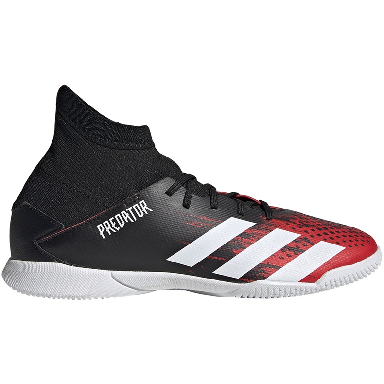 Chaussures de football Adidas Predator 20.3 In Jr noir et rouge EF1954 multicolore le noir