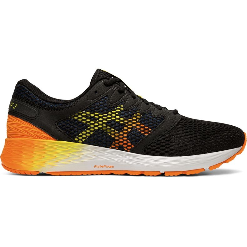 Chaussures de course pour hommes Asics Roadhawk Ff 2 noir et orange 1011A136 005 le noir