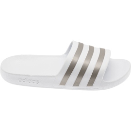 Chaussons Adidas Adilette Aqua blanc EF1730 gris