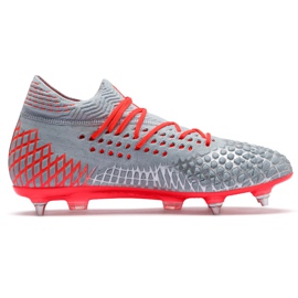 Puma Future 4.1 Netfit MxSG chaussures de football gris-orange 105676 01 rouge