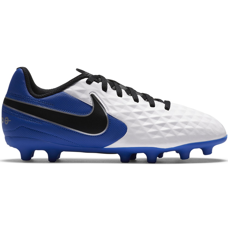 Nike Tiempo Legend 8 Club FG / MG Junior AT5881 104 chaussures de football blanche blanche