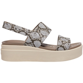 Sandales pour femmes Crocs Brooklyn Low Wedge W multi stuc 206453 93T beige