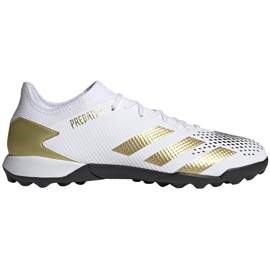 Chaussures de foot Adidas Predator 20.3 L Tf FW9189 blanc, or, noir blanc