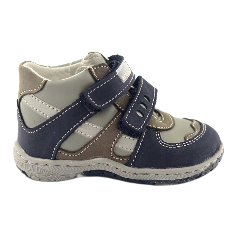 Boots cuir Ren But 1363 bleu marine gris