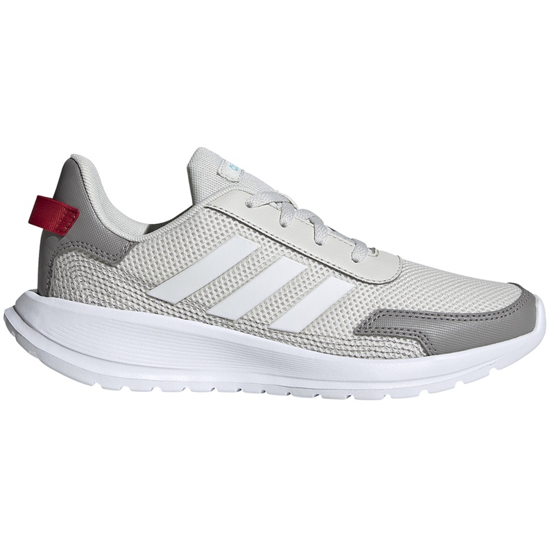 Chaussures enfant Adidas Tensaur Run K beige-gris EG4130 rouge