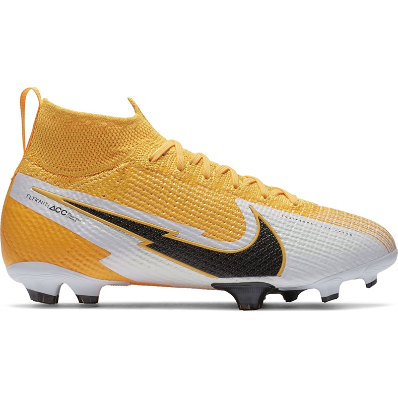 Nike Mercurial Superfly 7 Elite Fg Junior AT8034 801 chaussures de football jaune jaune