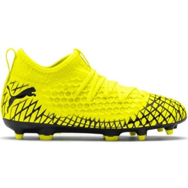 Chaussures de foot Puma Future 4.3 Netfit Fg Ag Junior jaune-noir 105693 03 multicolore