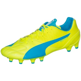 Chaussures de football Puma Evo Speed ​​​​1.4 Lth Fg jaune-bleu 103615 03