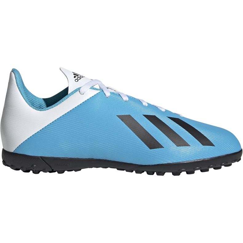 Chaussures de football Adidas X 19.4 Tf Junior bleu et blanc F35347 multicolore Chaussures de football Adidas X 19.4 Tf Junior bleu et blanc F35347 multicolore