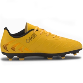 Chaussures de foot Puma One 20.4 Fg Ag Junior 105840 01 jaune