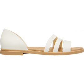 Sandales Crocs Tulum Open Flat W Pearl 206109 1CQ blanche