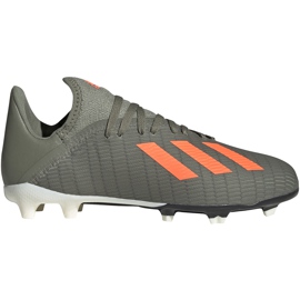 Chaussures de football adidas X 19.3 Fg Junior vert EF8374 gris