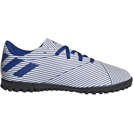 Adidas Nemeziz 19.4 Tf Junior chaussures de football blanches et bleues FV3313 multicolore