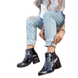 Bottines Femme Sergio Leone Bottines Chelsea Laquées Noir BT621 le noir