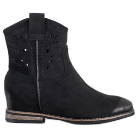 Vinceza Santiags compensées Vincez noir