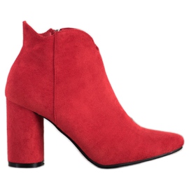Filippo Bottines en daim élégantes rouge