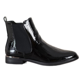 Filippo Bottines Chelsea Laquées Noires