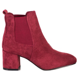 Small Swan Bottines à enfiler à talons hauts rouge