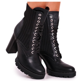 FE1 Bottines Femme À Talons Hauts Noir Erdogan