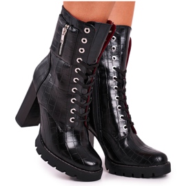 FE1 Bottines Femme À Talons Hauts Noir Bregma le noir