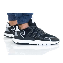 Chaussures Adidas Nite Jogger M FW2055 blanche le noir Chaussures Adidas Nite Jogger M FW2055 blanche le noir