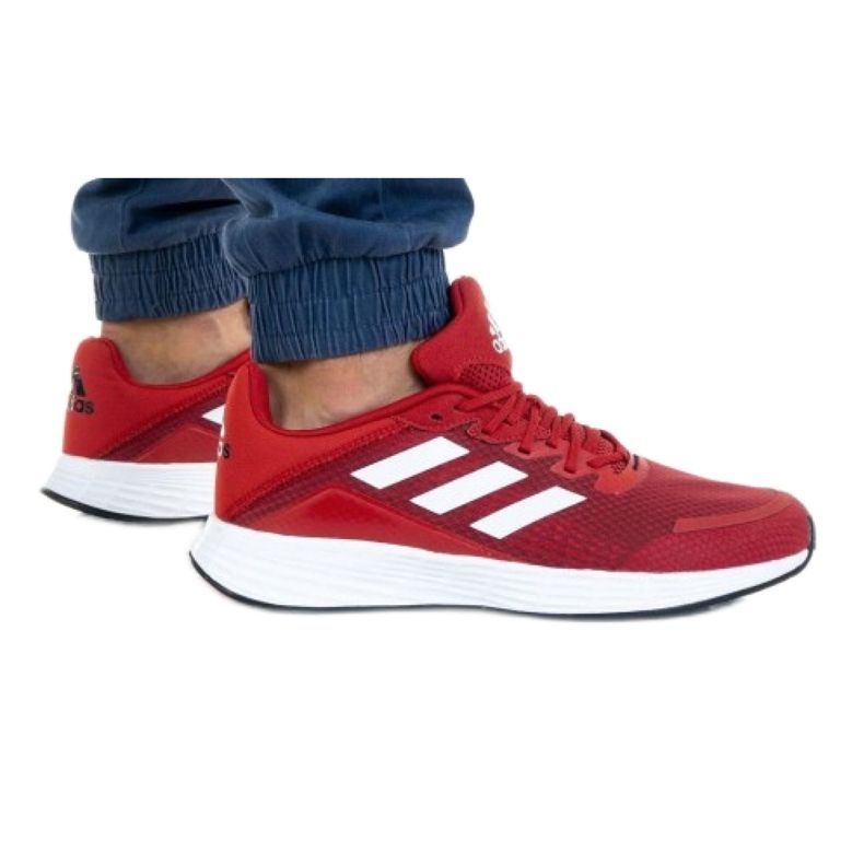 Chaussures Adidas Duramo Sl M FW3218 blanche rouge Chaussures Adidas Duramo Sl M FW3218 blanche rouge