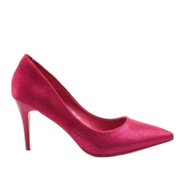 Escarpins Raspberry sur un talon LEI-135 rouge