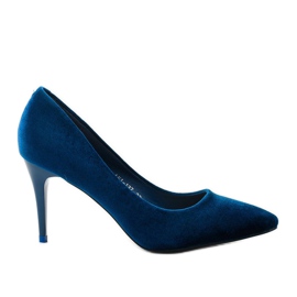 Escarpins bleus sur talon LEI-137
