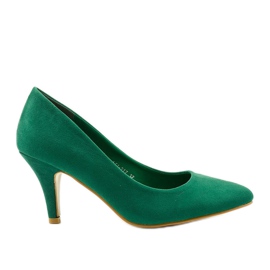 Escarpins classiques verts en daim X8053