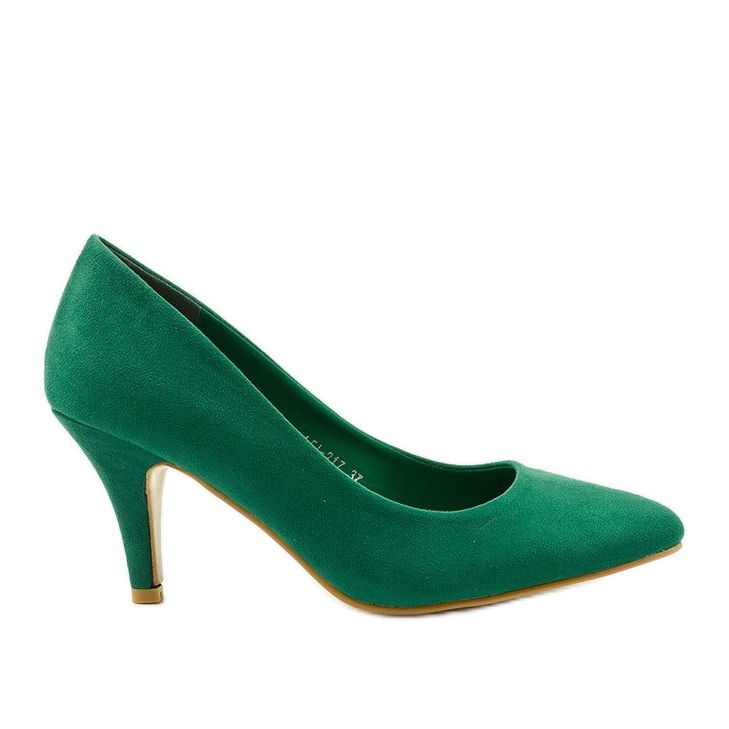 Escarpins classiques verts en daim X8053