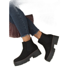 Bottines Chelsea noires à semelle haute noir 8B987 Noir le noir