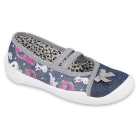Chaussures enfant Befado 116X279 bleu marin rose argent gris