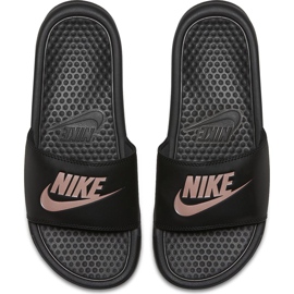 Claquettes Nike Benassi Just Do It 343881 007 pour femmes le noir rose