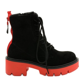 Bottines à lacets Centrifuge en daim noir le noir orange