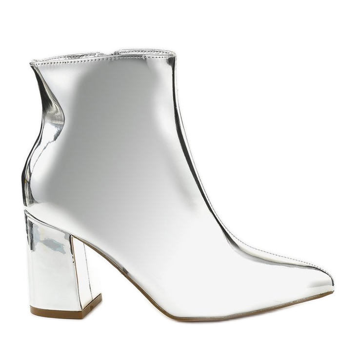 Bottines argentées sur le poteau SY50P Fermeture éclair argentée Bottines argentées sur le poteau SY50P Fermeture éclair argentée